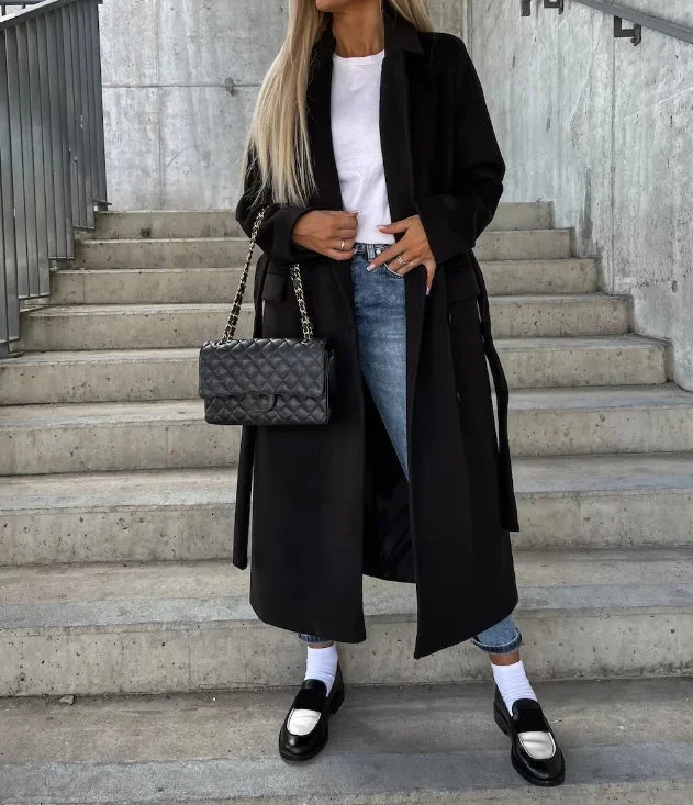 Oliwia™ | Wełniana długa kurtka